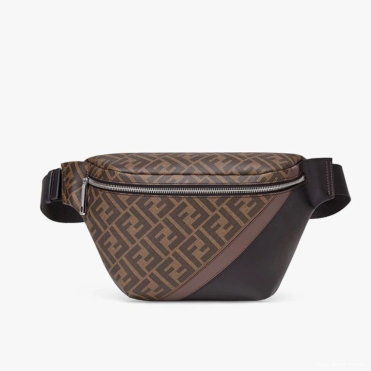 Cheap HOT Fabric In Motif Brown Fendi Belt Bag Coffee FF 0707